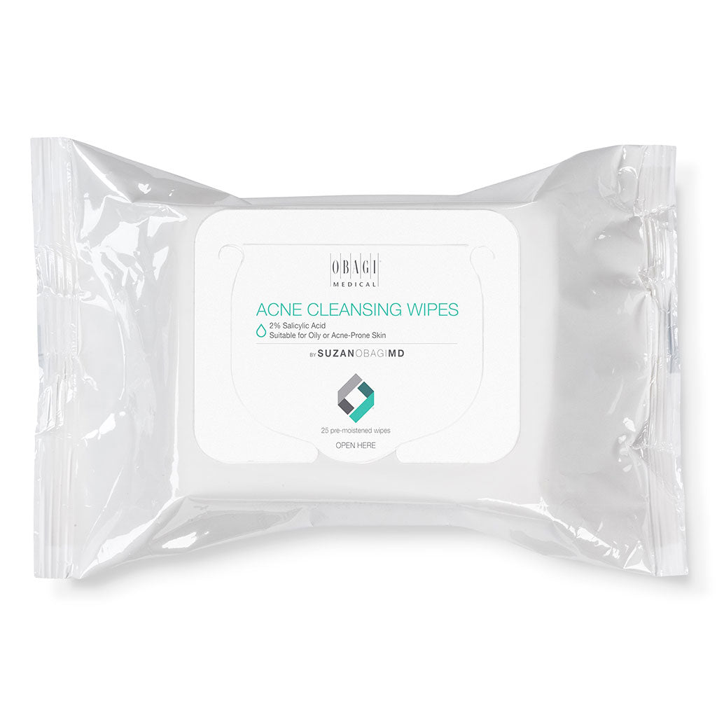 Suzan Obagi On the Go Cleansing Wipes for Oily or Acne Prone Skin 25s